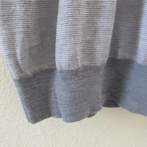 J Crew Gray Merino Wool Sweater Unisex Large L Long Sleeve Lightweight Crewneck - Picture 6 of 12